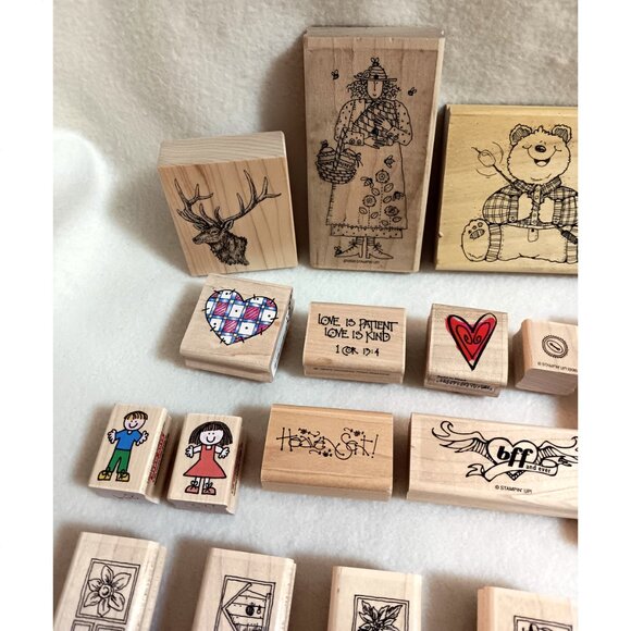 Large lot rubber stamps scrapbooks crafts cards 42 various READ - Picture 3 of 12